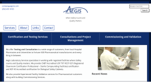 A screenshot of part of the Aegis website